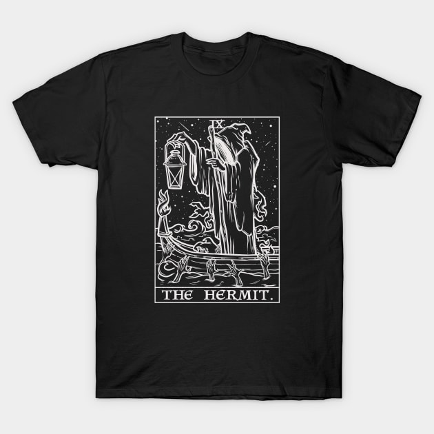 The Hermit Tarot Card Terror Tarot Shadow Edition Grim Reaper T-Shirt by TheGhoulishGarb